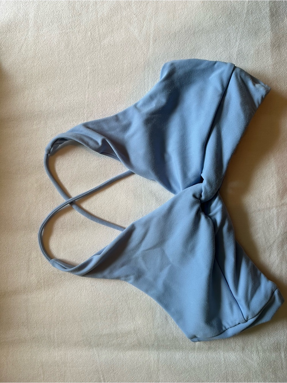 Light Blue Knot-Front Sports Bra